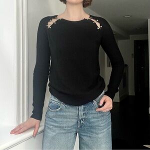 The Kooples pin detail cashmere/wool sweater